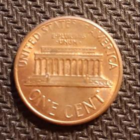 Монета 1 цент США 1989 год
