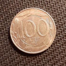 Монета 100 лир 1998 год Италия