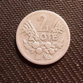 Монета 2 злотых 1958 год Польша