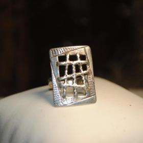 стильное кольцо серебро 925 кокошник  