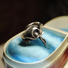 винтажное кольцо серебро 925 трезубец 