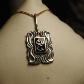 винтажный кулон "скорпион" знак зодиака прибалтика серебро 916 проба  