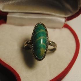 винтажное кольцо мельхиор натуральный камень
