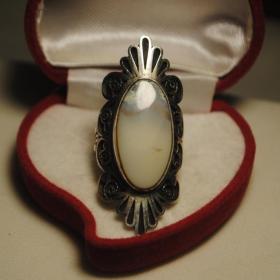шикарное кольцо перстень серебро 925 кокошник натуральный камень агат состояние!  