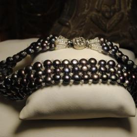 стильное колье ожерелье чокер натуральный жемчуг мультиколор  