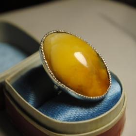 крупное кольцо серебро 925 натуральный янтарь ручная работа не ношено!  