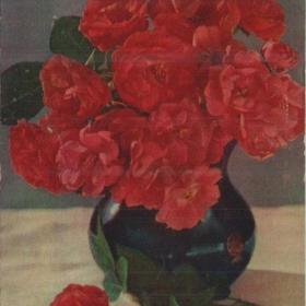Открытка, СССР, розы