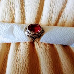 Серебряное кольцо СССР 916 проба с корундом