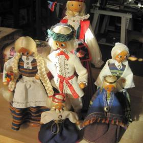 Куклы в национальных костюмах, Эстония, СССР. 7 шт