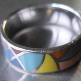 кольцо серебряное с эмалью