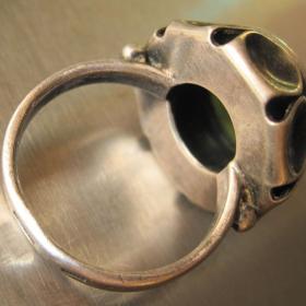 кольцо серебро с нефритом СССР