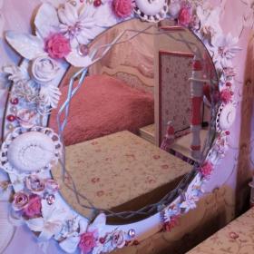 Зеркало круглое в винтажном стиле,шебби-шик,прованс  