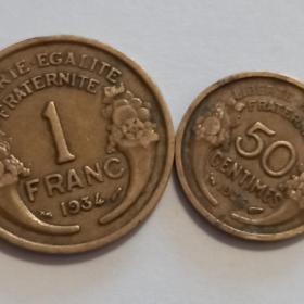 РОГ ИЗОБИЛИЯ,  2 старинные французские монеты.