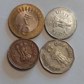 Набор 4 монеты ИНДИИ, включая юбилейную