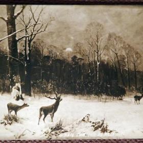 Антикварная открытка "В лесу"
