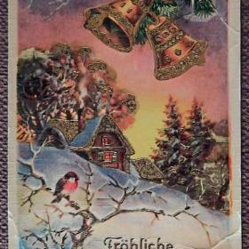 Антикварная открытка "Счастливого Рождества". Германия