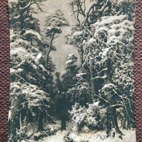 Антикварная открытка. Клевер "Зима"