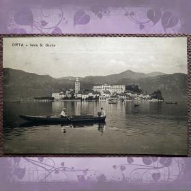 Антикварная открытка Озеро Орта. Остров Сан-Джулио". Италия