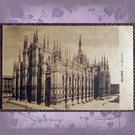 Антикварная открытка "Миланский собор". Италия