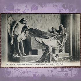 Антикварная открытка "Париж. Нотр-Дамм. Гробница герцога д'Акура". Франция