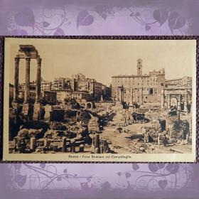 Антикварная открытка "Рим. Форум с Капитолием". Италия