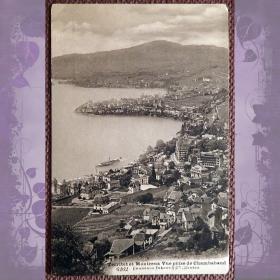 Антикварная открытка "Монтрё. Панорамный вид". Швейцария