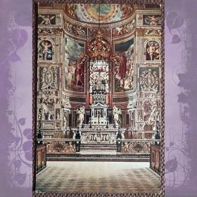 Антикварная открытка "Павийская чертоза (картезианский монастырь). Алтарь Маджоре". Италия