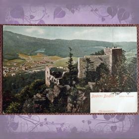 Антикварная открытка "Баден-Баден. Старый замок". Германия