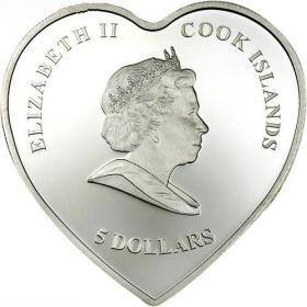 Монета 5 долларов 2007 Острова Кука 10 лет со дня гибели принцессы Дианы