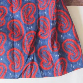  Платье халат винтаж времен СССР ситец синий фон красные огурцы пейсли новое