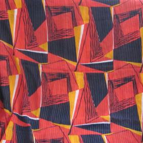 Ткань крепдешин шелк натуральный винтаж СССР роскошная авангардная расцветка