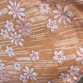 Ситец ткань отрез хлопок  винтаж СССР фон бежевый цветочки лоскутное шитье пэчворк 