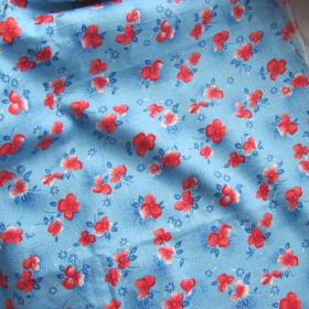 Ситец ткань отрез  хб хлопок цветы мелкий рисунок винтаж времен СССР лоскутное шитье пэчворк 