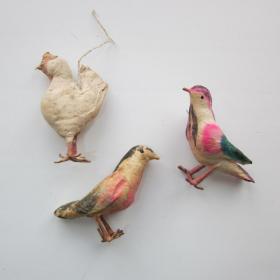 Ватные елочные игрушки Птички