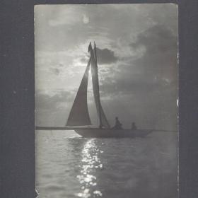 .старая фотография "Яхта на Иртыше" 20-е г.г. прошлого века.  