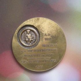 Германия 1977г медаль жетон ежегодного общего собрания Общества международной истории денег и медалей  