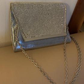 Вечерняя сумка сумочка Deichmann через плечо клатч , серебро, цепочка гламур