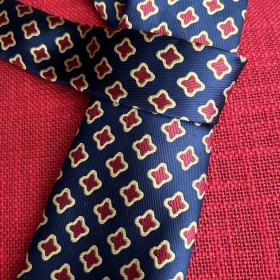 Очень красивый галстук Винтаж синий красный желтый/ бежевый . Италия