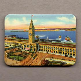 Магнит сувенирный. Сан-Франциско, San Francisco, башня, часы, порт, port, clock tower