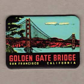 Магнит сувенирный. Сан-Франциско, San Francisco, Golden Gate Bridge, California