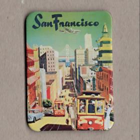 Магнит сувенирный. Сан-Франциско, San Francisco, Golden Gate Bridge, public transport