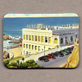 Магнит сувенирный. Сан-Франциско, San Francisco, Golden Gate Bridge, California, The Cliff House