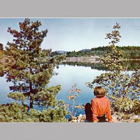 Открытка, Канада. На берегу озера, 1970-е годы, чистая