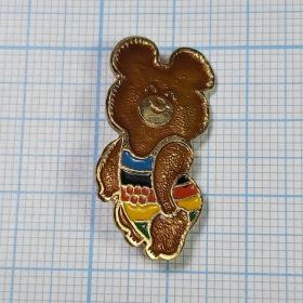 Значок СССР редкий Спорт Москва Олимпиада 80 мишка цвет пояс талисман трико символ олимпийские игры