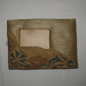 Старинная рамка для фотографии из текстиля - шелк, парча. 