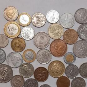 34 монеты 23 стран. Шикарный  набор ,Лучших красивейших монет Мира 