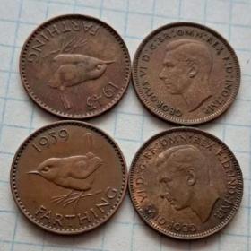 Британские монеты времен ГЕЕОРГА 6 , Оригинал.Крапивник