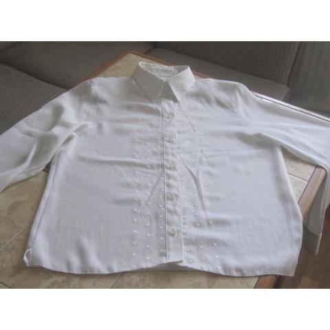 Белая блузка советских времен. Размер 46-48