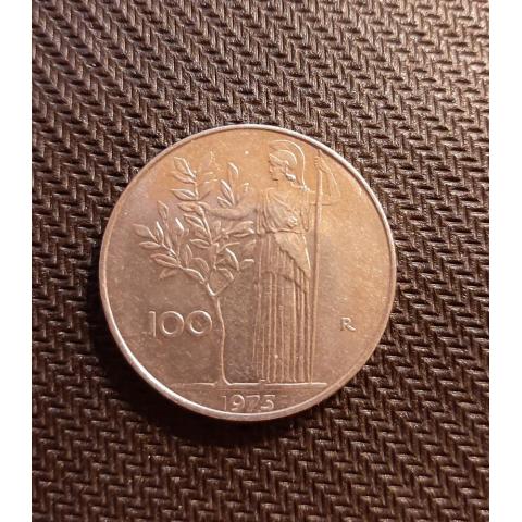 Монета 100 лир 1975 год  Италия 