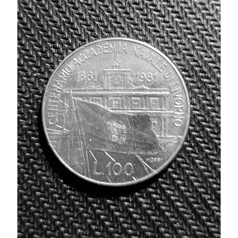 Монета 100 лир Юбилейная  1981 год Италия